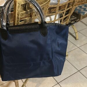 Navy Tote Bag with Black Trim - Unbranded